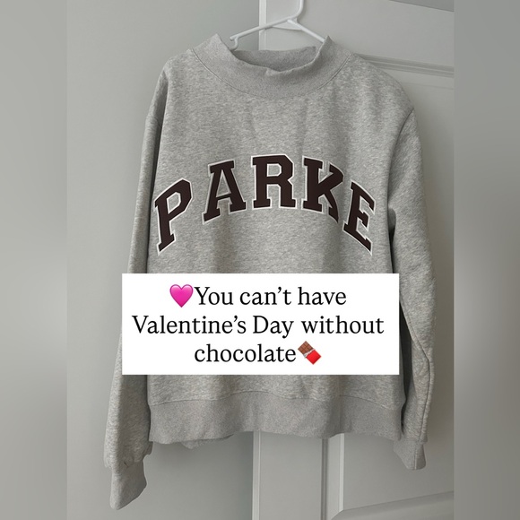 Parke Tops - Parke 💝 Varsity Mockneck Sweatshirt NWT Valentine’s Day